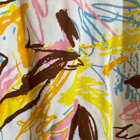 Zara Multicolor Graffiti Graphic Art Cotton Boxy Tee. Women’s Large - Picture 5 of 9